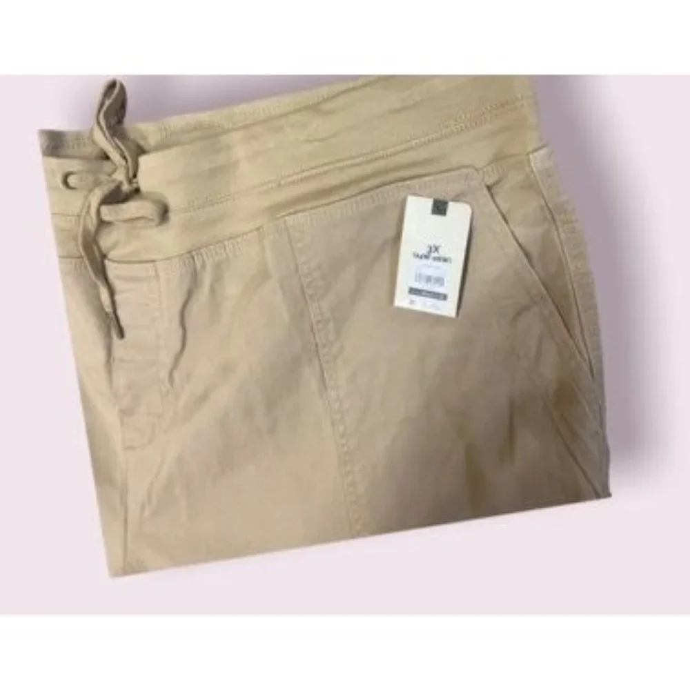 Pants cargo capri bottom tan cream plus size pants - Picture 10 of 11